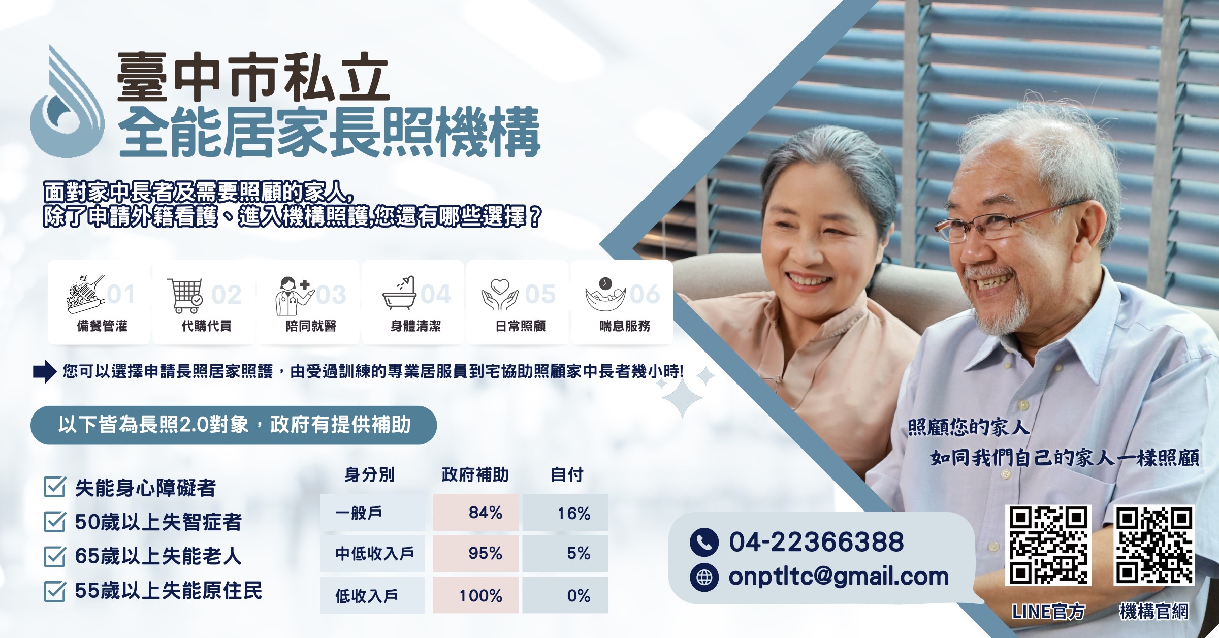 臨時工、粗工、長短期工廠作業員、搬運工、居家長照、長照2.0